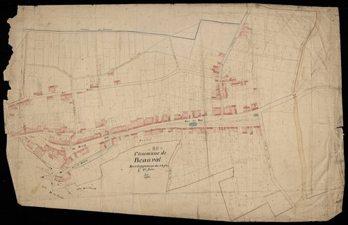 Plan du cadastre napoléonien - Beauval : Chef-lieu (Le), I1, partie développée de A, D1 et D2 parties développées