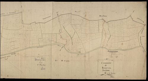 Plan du cadastre napoléonien - Beauval : C