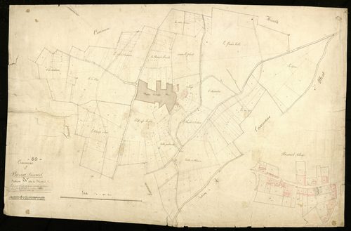 Plan du cadastre napoléonien - Becordel-Becourt (Bécourt-Bécordel) : Bécordel, B et partie développée de B