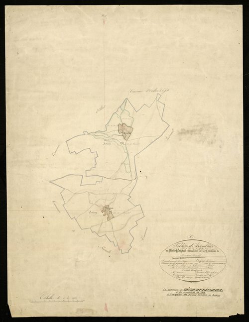 Plan du cadastre napoléonien - Becordel-Becourt (Bécourt-Bécordel) : tableau d'assemblage