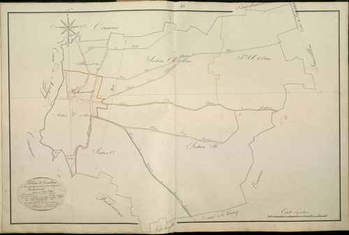 Plan du cadastre napoléonien - Atlas cantonal - Behencourt : tableau d'assemblage