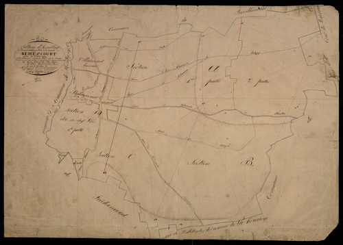 Plan du cadastre napoléonien - Behencourt : tableau d'assemblage