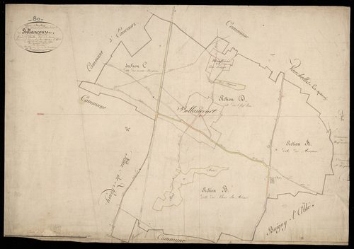 Plan du cadastre napoléonien - Bellancourt : tableau d'assemblage