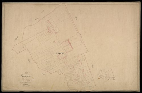 Plan du cadastre napoléonien - Bermesnil (Bernapré) : Chef-lieu (Le), section unique développée
