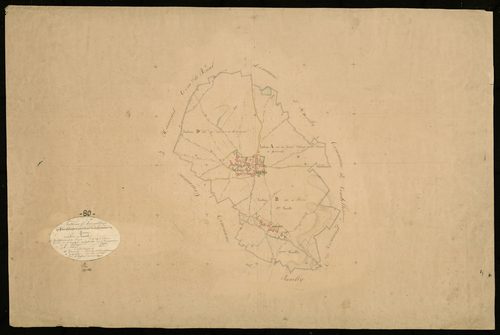 Plan du cadastre napoléonien - Bernes : tableau d'assemblage