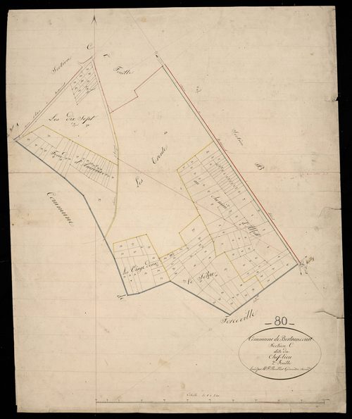 Plan du cadastre napoléonien - Bertrancourt : Chef-lieu (Le), C2