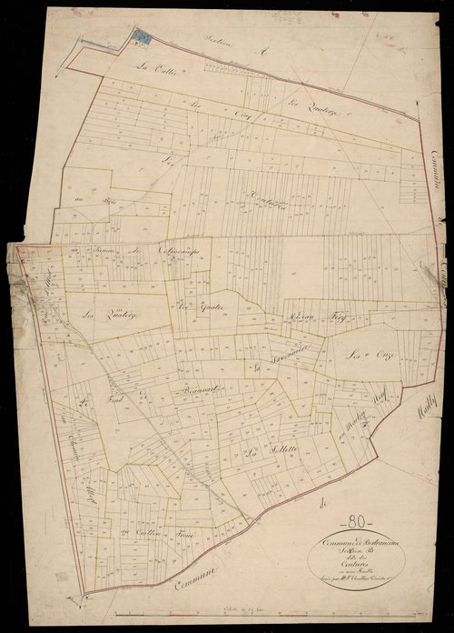 Plan du cadastre napoléonien - Bertrancourt : Coutures (les), B