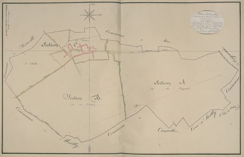 Plan du cadastre napoléonien - Atlas cantonal - Bertrancourt : tableau d'assemblage