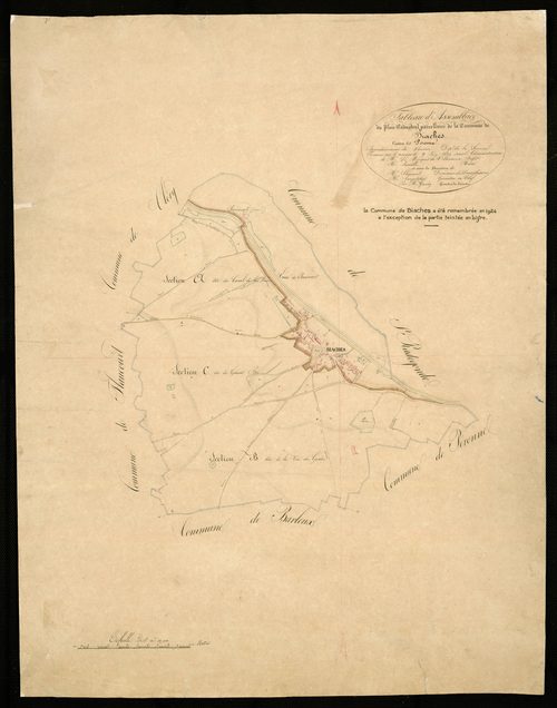 Plan du cadastre napoléonien - Biaches : tableau d'assemblage