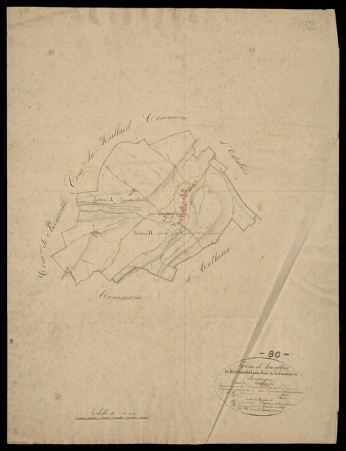 Plan du cadastre napoléonien - Boisbergue : tableau d'assemblage