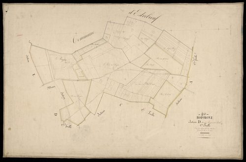 Plan du cadastre napoléonien - Boismont : Bruyères (les) ; Bretel, D1