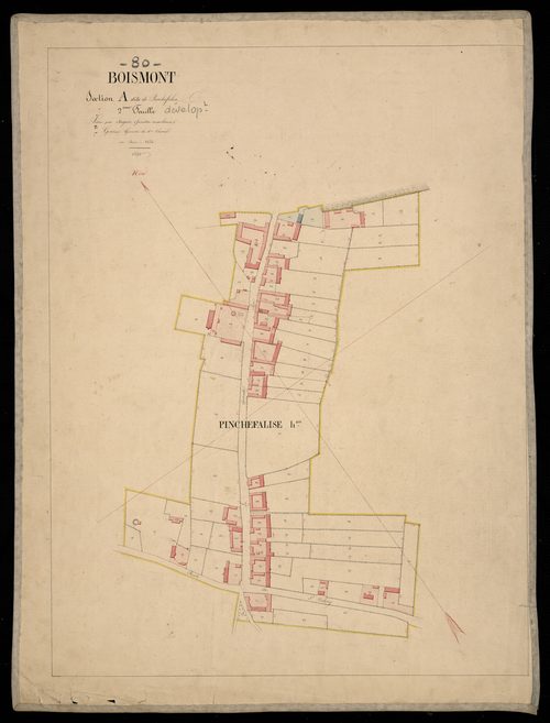 Plan du cadastre napoléonien - Boismont : Hameau de Pinchefalise (Le), A2 développement du hameau de Pinchefalise