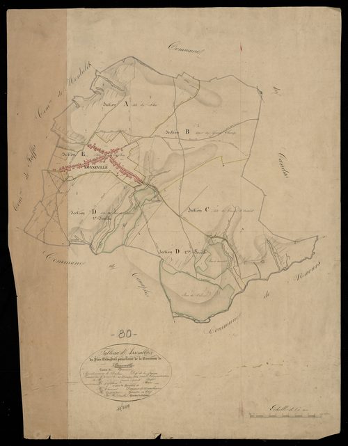 Plan du cadastre napoléonien - Bonneville : tableau d'assemblage
