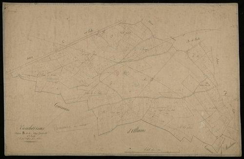 Plan du cadastre napoléonien - Bouchavesnes-Bergen (Bouchavesnes) : Village (Le) ; Bois l'Abbé (Le), B2