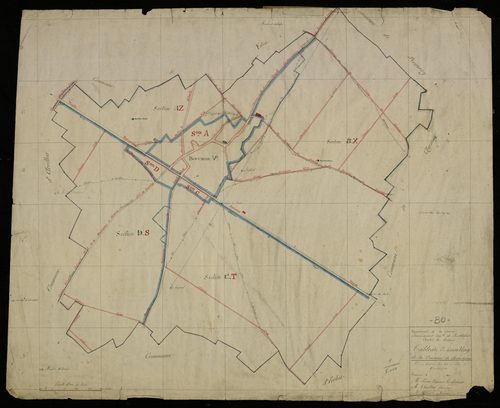 Plan du cadastre napoléonien - Bouchoir : tableau d'assemblage