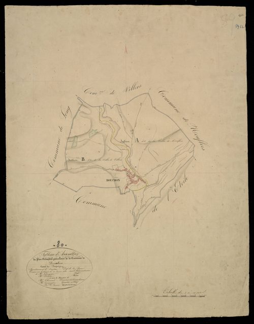 Plan du cadastre napoléonien - Bouchon : tableau d'assemblage