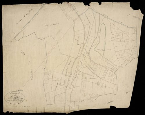 Plan du cadastre napoléonien - Boufflers : Bois de Boufflers (Le), D