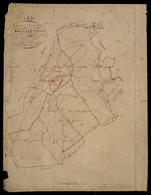 Plan du cadastre napoléonien - Bougainville : tableau d'assemblage