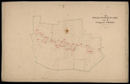 Plan du cadastre napoléonien - Bouillancourt-en-Sery : Hameau de Watteblerie (Le), E (développement du hameau de Watteblerie)