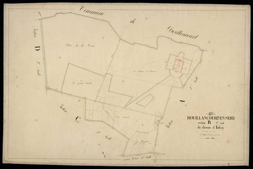 Plan du cadastre napoléonien - Bouillancourt-en-Sery : Chemin d'Infray (Le), B2