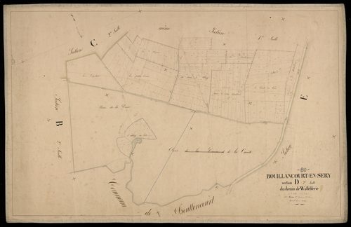 Plan du cadastre napoléonien - Bouillancourt-en-Sery : Chemin de Watteblerie (Le), D2