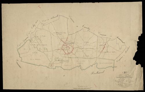 Plan du cadastre napoléonien - Bouillancourt-en-Sery : tableau d'assemblage