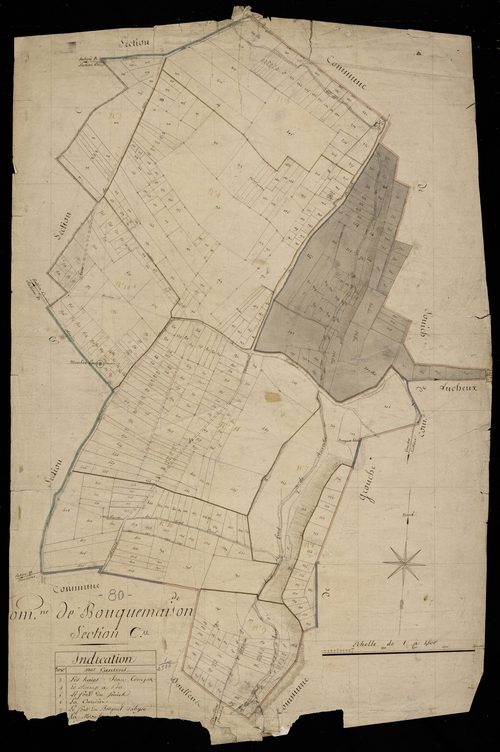Plan du cadastre napoléonien - Bouquemaison : C