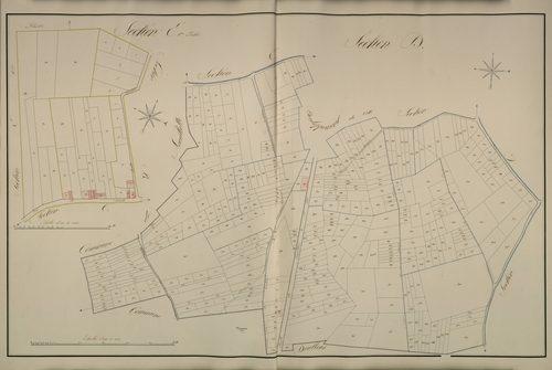 Plan du cadastre napoléonien - Bouquemaison : D2 et E1