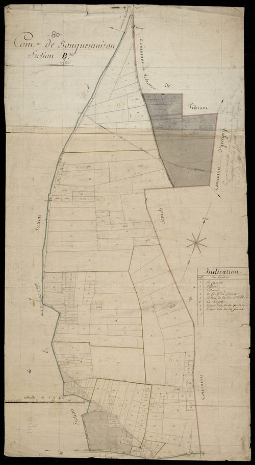 Plan du cadastre napoléonien - Bouquemaison : B