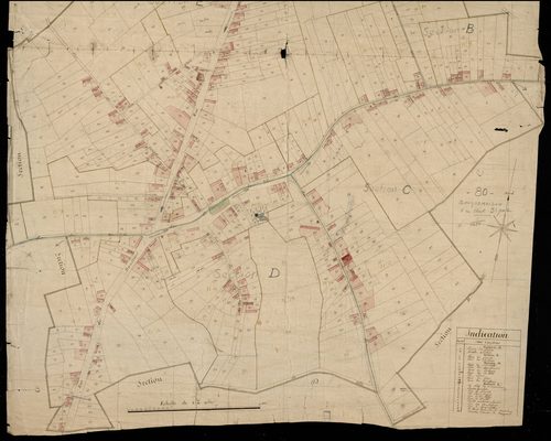 Plan du cadastre napoléonien - Bouquemaison : Village (Le), partie de B, C, D et E1