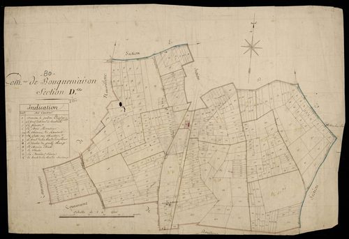 Plan du cadastre napoléonien - Bouquemaison : D