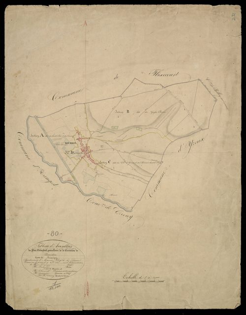 Plan du cadastre napoléonien - Bourdon : tableau d'assemblage