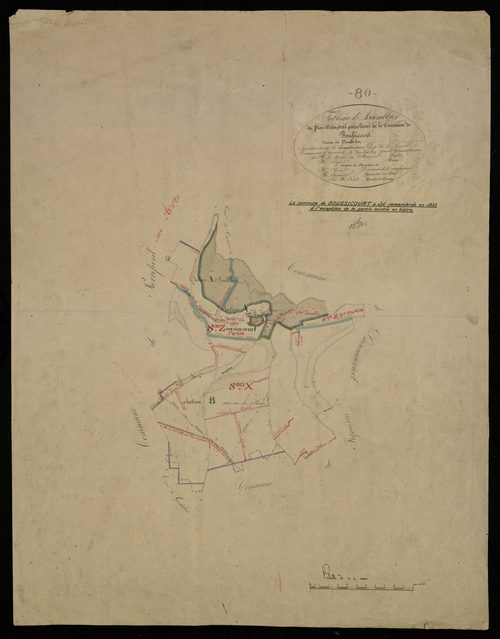 Plan du cadastre napoléonien - Boussicourt : tableau d'assemblage