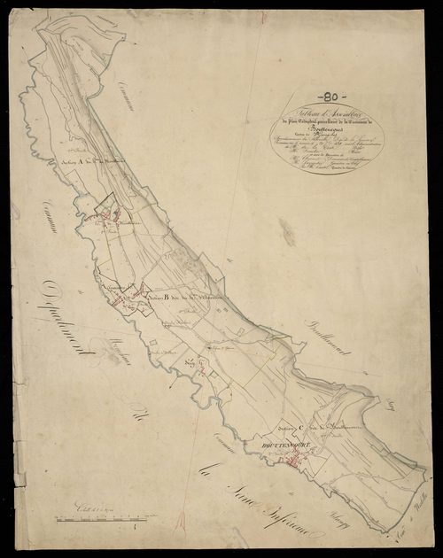 Plan du cadastre napoléonien - Bouttencourt : tableau d'assemblage