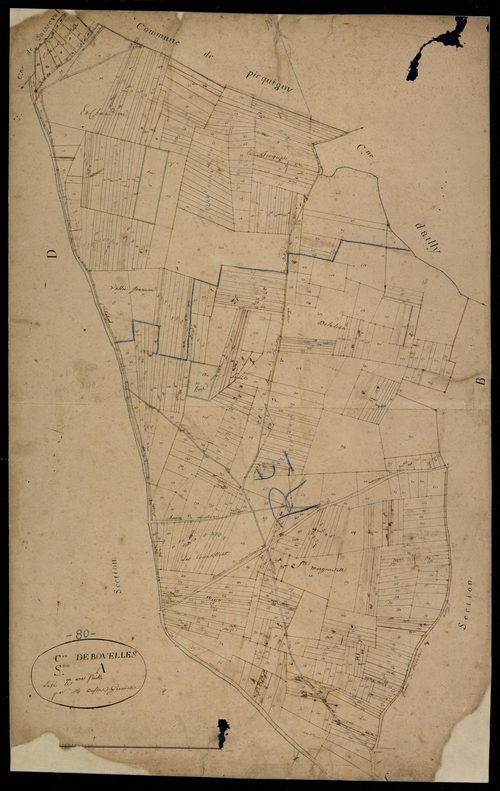 Plan du cadastre napoléonien - Bovelles : A