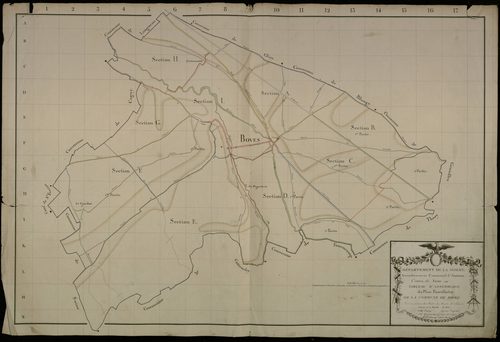 Plan du cadastre napoléonien - Boves : tableau d'assemblage