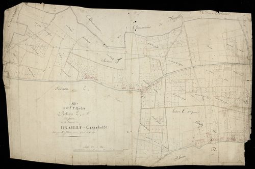 Plan du cadastre napoléonien - Brailly-Cornehotte (Brailly Cornehotte) : E1 et F