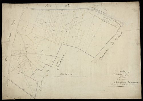 Plan du cadastre napoléonien - Brailly-Cornehotte (Brailly Cornehotte) : B1