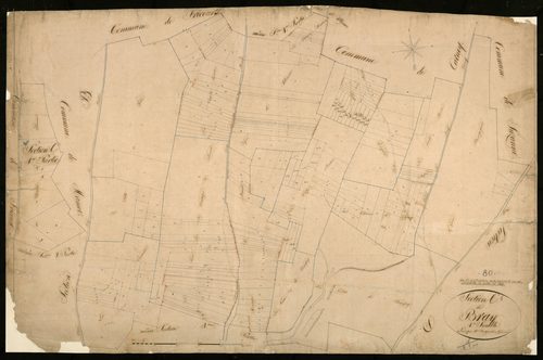 Plan du cadastre napoléonien - Bray-sur-Somme (Bray) : C1 et C2