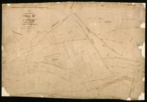 Plan du cadastre napoléonien - Bray-sur-Somme (Bray) : D1 et D2