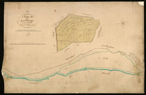 Plan du cadastre napoléonien - Bray-sur-Somme (Bray) : G1 et G2