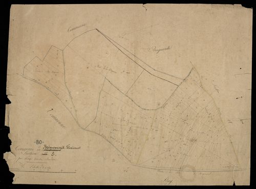 Plan du cadastre napoléonien - Briquemesnil-Floxicourt (Floxicourt) : B (devenue section E pour la commune de Briquemesnil-Floxicourt)