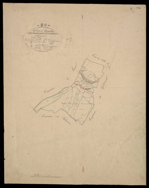 Plan du cadastre napoléonien - Brocourt : tableau d'assemblage