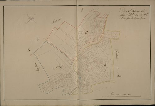 Plan du cadastre napoléonien - Brucamps : A, B et C développées