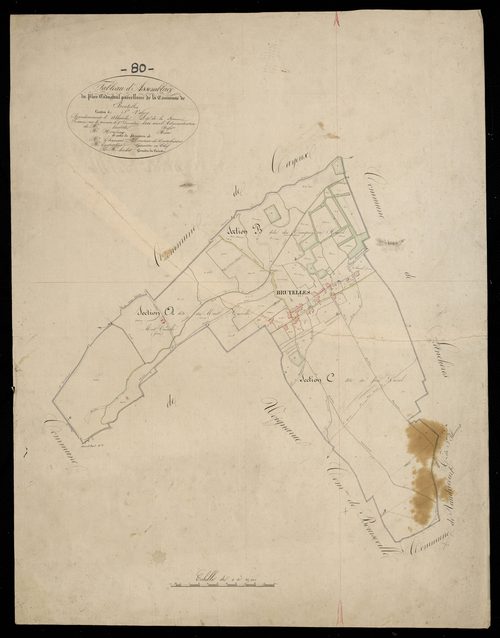 Plan du cadastre napoléonien - Brutelles : tableau d'assemblage