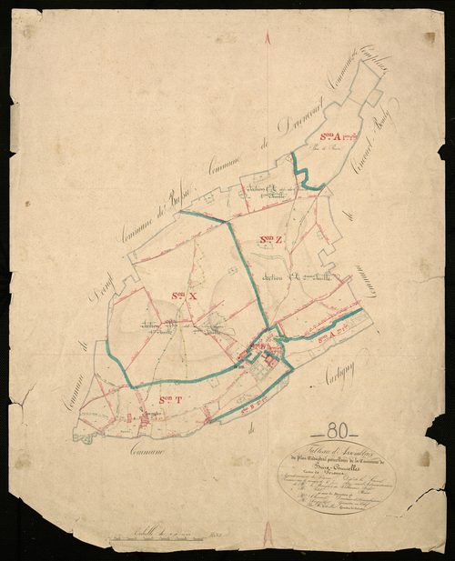 Plan du cadastre napoléonien - Buire-Courcelles : tableau d'assemblage