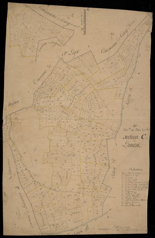Plan du cadastre napoléonien - Bus-Les-Artois (Bus) : Nord-est (Le) ; Ouest (L'), A1 et C