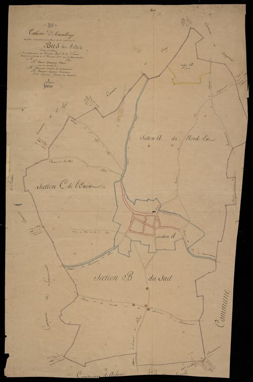 Plan du cadastre napoléonien - Bus-Les-Artois (Bus) : tableau d'assemblage