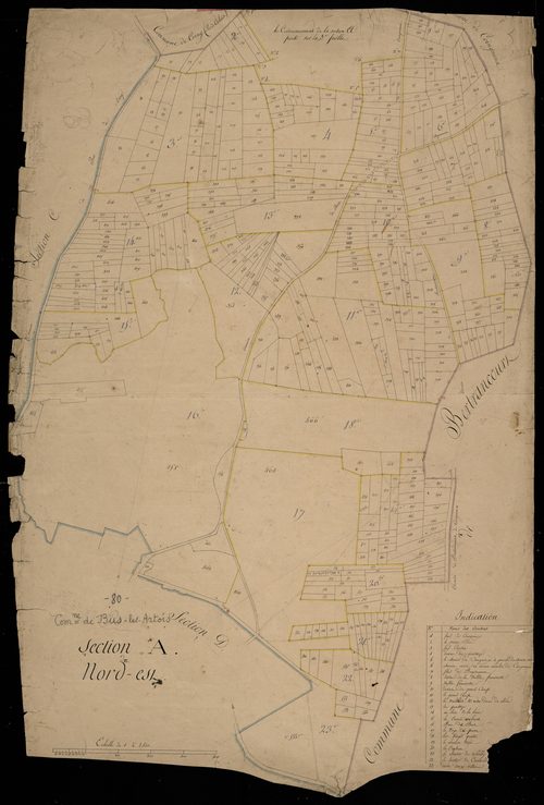 Plan du cadastre napoléonien - Bus-Les-Artois (Bus) : Nord-est (Le), A