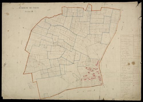 Plan du cadastre napoléonien - Cachy : B